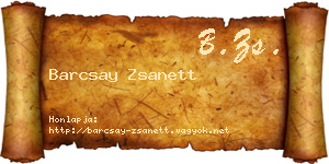 Barcsay Zsanett névjegykártya